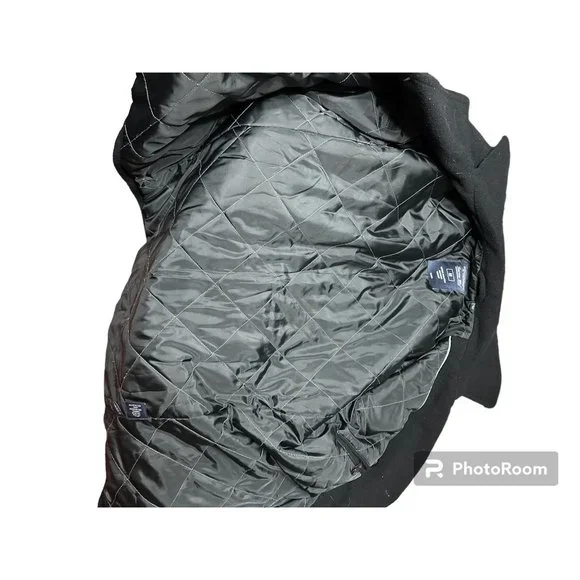 Roundtree & Yorke Mens Black Wool Peacoat Size Medium - Picture 3 of 4